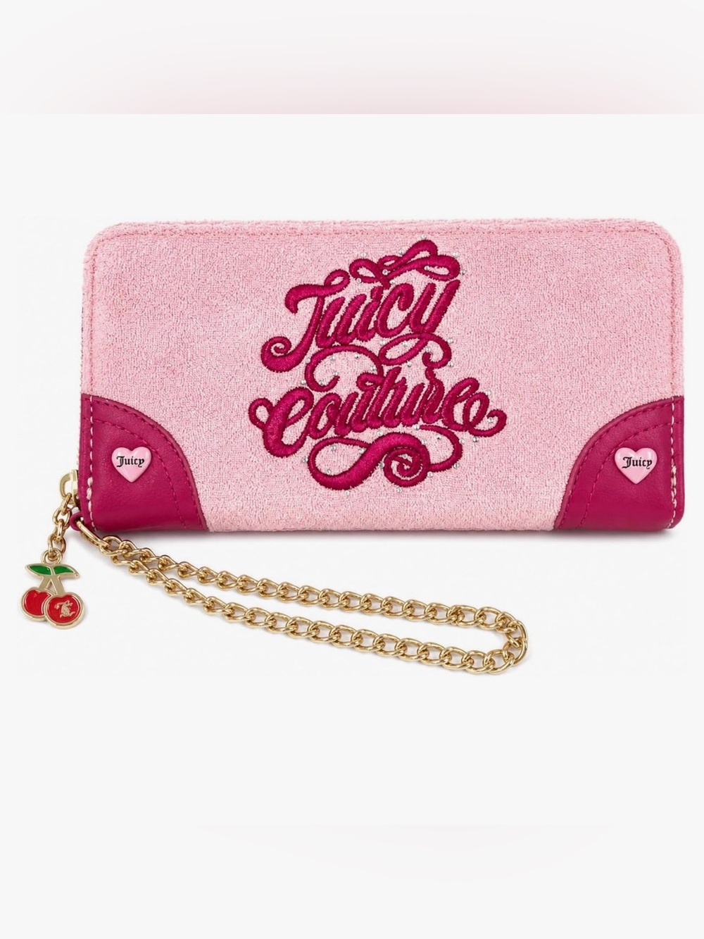 Juicy Couture Juicy Sugar Rush Large Zip Around Wallet, Flamingo Pink NWT